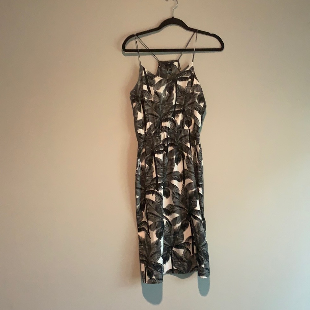 H&M midi dress in palm print